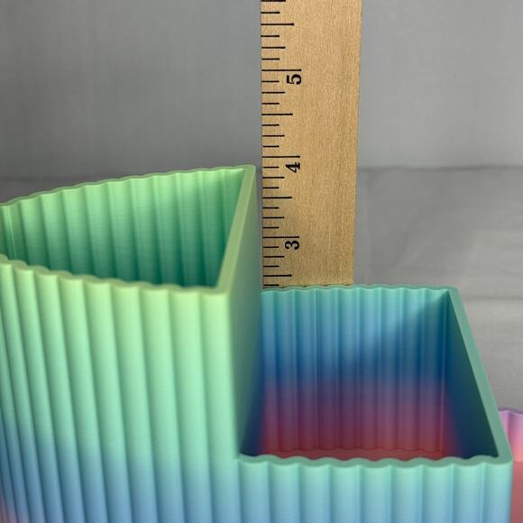 Pastel Rainbow Pen Cosmetic Holder Desk Organizer Cute Office Vanity Decor - Picture 8 of 9